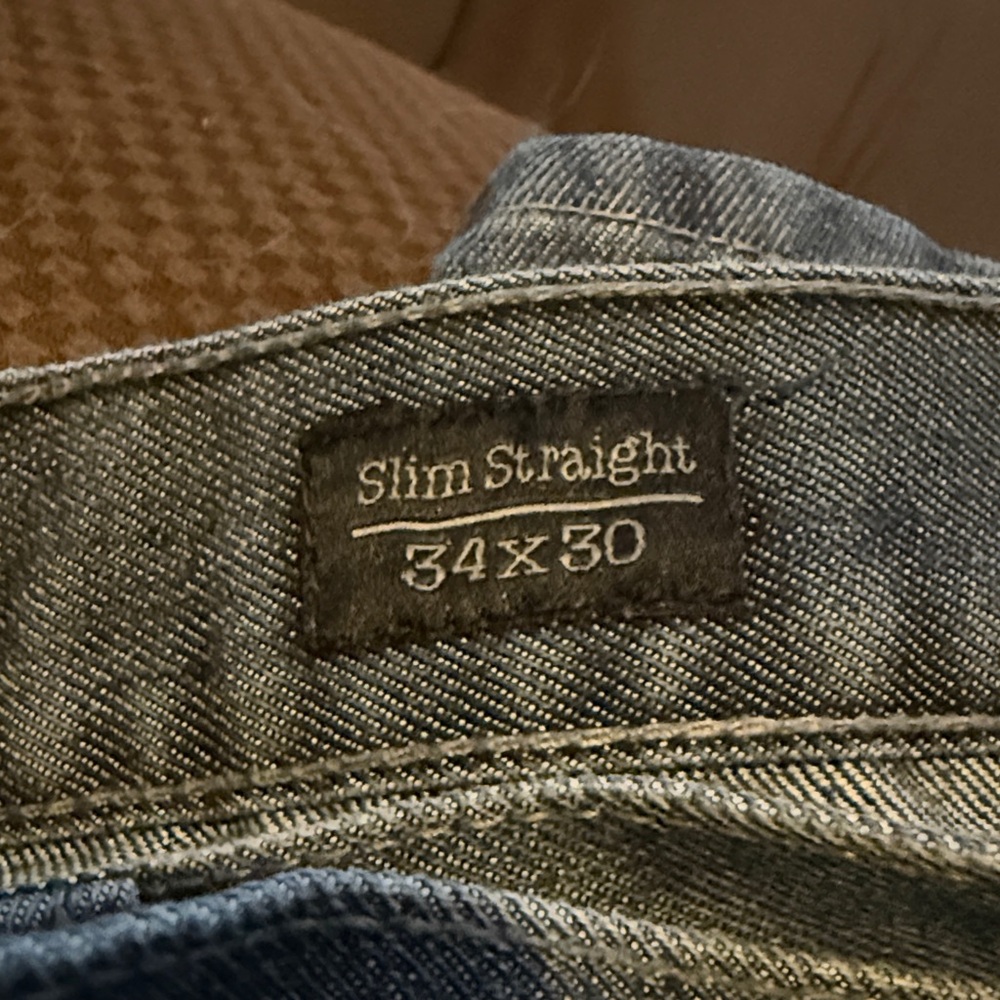 PD&C slim Straight blue Jeans Size 34 X 30 - Picture 3 of 10
